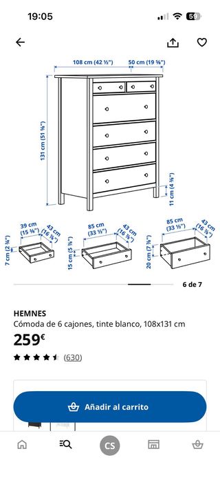Cómoda IKEA blanca Zara Home tiradores