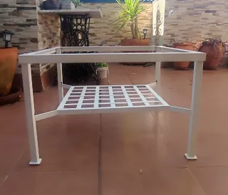 Mesa baja forja y cristal
