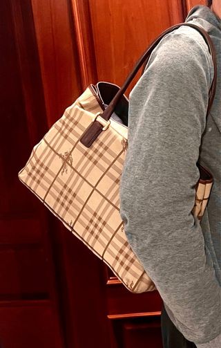Bolso Burberry Cuadros Marrón Beige
