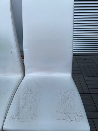 4 Sillas Diseño Blancas Piel Sintética