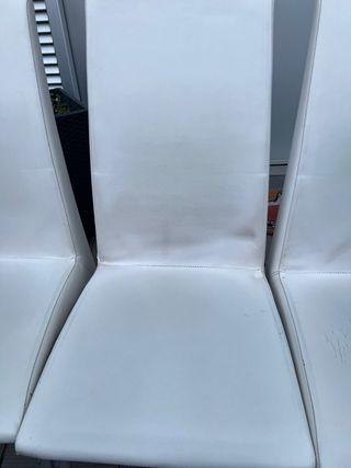 4 Sillas Diseño Blancas Piel Sintética