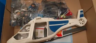 Playmobil,cajas,lote,furgon,elicoptero,policía