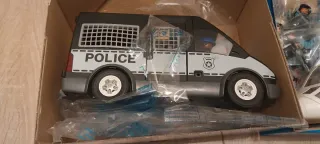 Playmobil,cajas,lote,furgon,elicoptero,policía