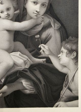 Incisione Madonna col Bambino e San Giovannino