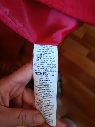 Abrigo largo lana Fórmula Joven rojo