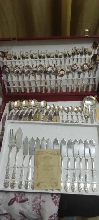 Juego Cubiertos Bañados Plata