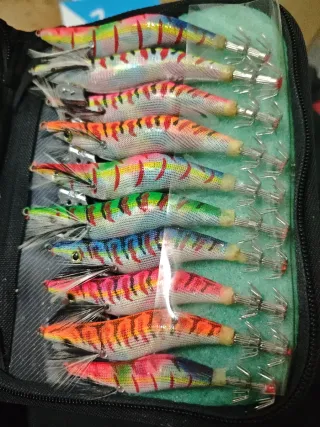 Señuelos calamar y sepia pajaritos