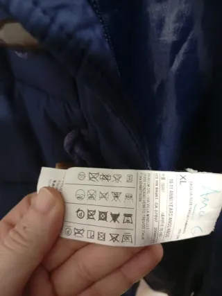 Abrigo Benetton niña azul talla XL 10 años