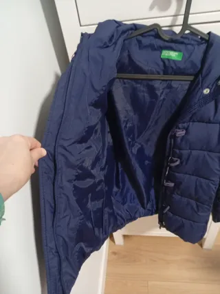 Abrigo Benetton niña azul talla XL 10 años