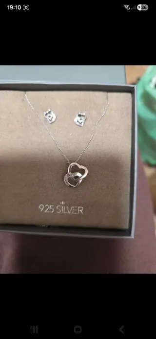 Conjunto BB cadena y pendientes plata