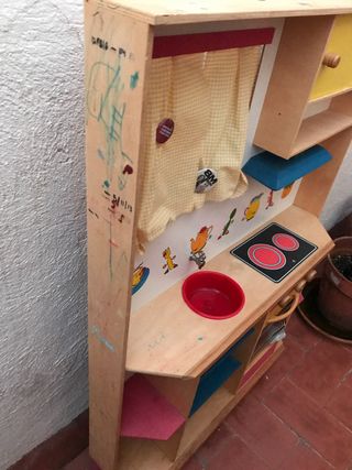 Cocina de juguete madera vintage