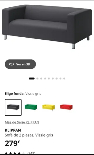 Sofá Ikea Gris KLIPPAN
