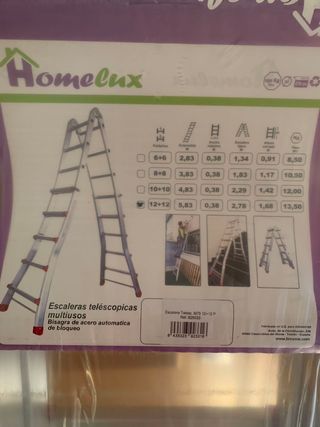 Escalera telescópica 12+12 peldaños aluminios