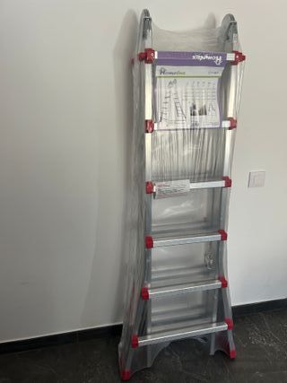 Escalera telescópica 12+12 peldaños aluminios