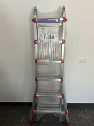 Escalera telescópica 12+12 peldaños aluminios