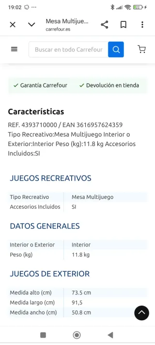 Mesa Multijuegos 3 en 1