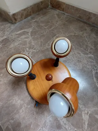 Lámpara de techo madera 3 focos