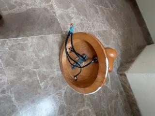 Lámpara de techo madera 3 focos