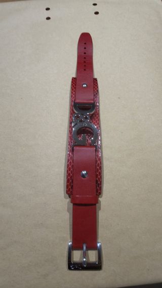 Pulsera D&G Piel Roja y Plateada