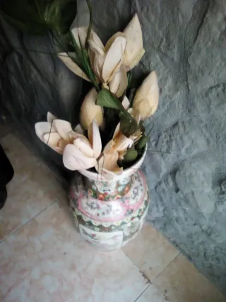 Jarrón grande de porcelana multicolor