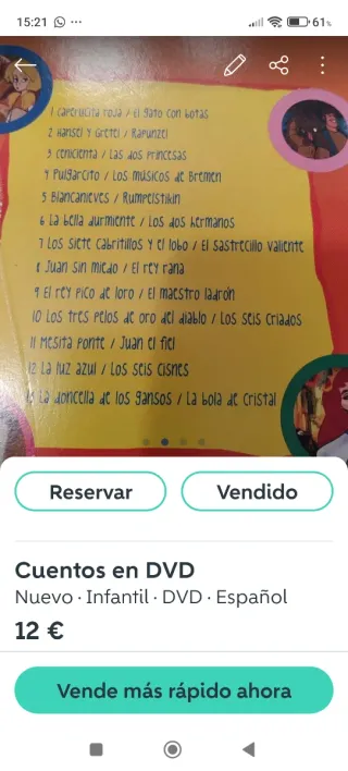 Cuentos en DVD Infantiles Español
