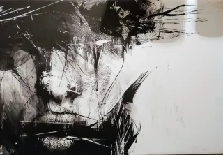 Stampa astratta su tela per ambienti moderni.