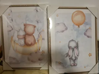 2 Cuadros Decorativos Habitación Infantil 30x2x40