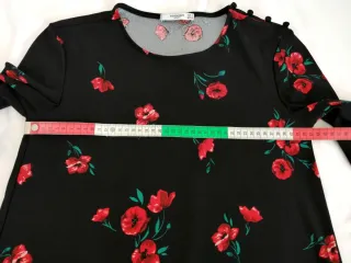 Abito corto Mango fiori rossi taglia S