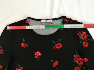 Abito corto Mango fiori rossi taglia S