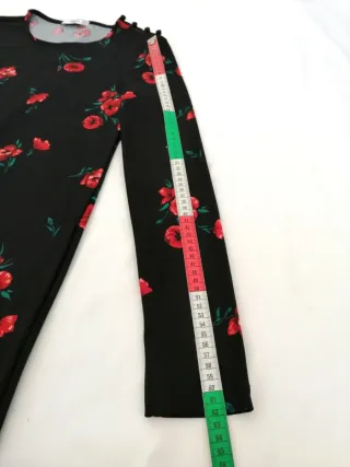 Abito corto Mango fiori rossi taglia S