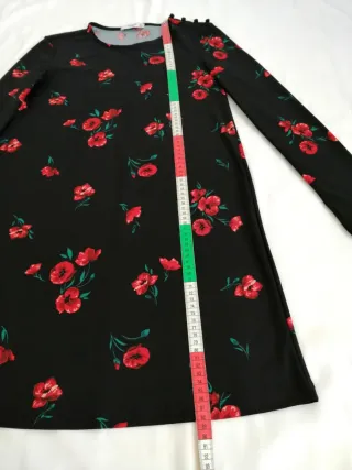 Abito corto Mango fiori rossi taglia S