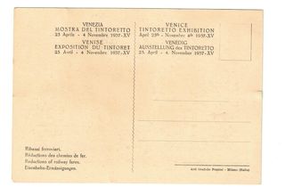 Cartoline Mostra del Tintoretto Venezia 1937-XV