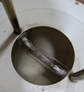 Lámpara de techo timón barco madera y metal