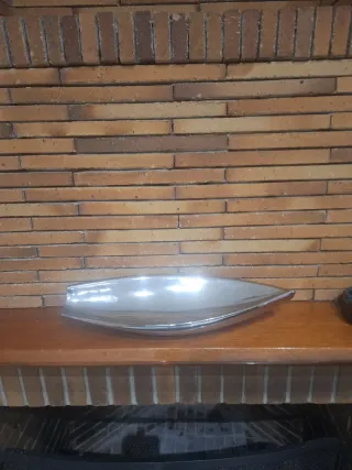 Hoja Decorativa Metal Plateada