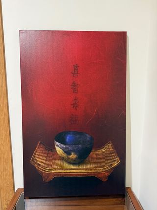 Cuadro Zen Tazón Azul y Rojo