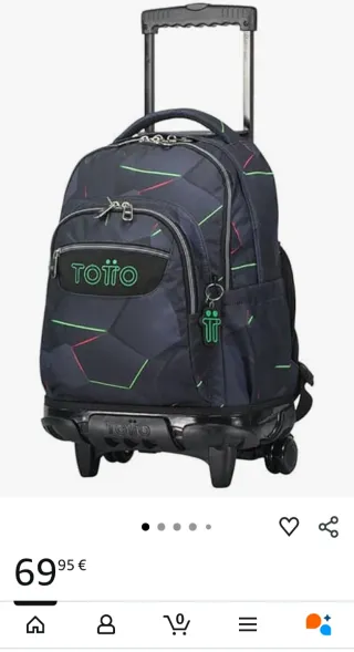 Mochila Totto Renglones Fractal con ruedas