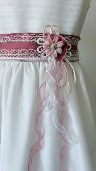 Traje Comunión Organza Talla 12. NUEVO