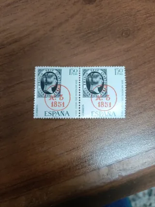 2 Sellos España 1851 1.50 ptas