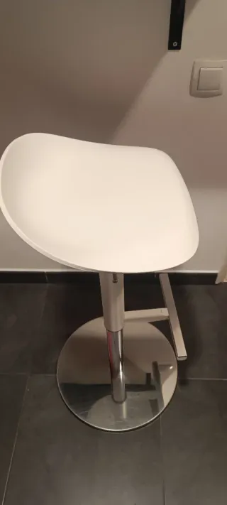 Taburete Alto Ikea Janinge Blanco/Plata