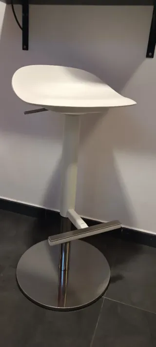 Taburete Alto Ikea Janinge Blanco/Plata