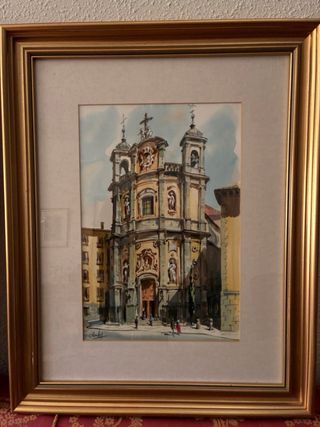 4 Cuadros enmarcados Acuarela Paisajes