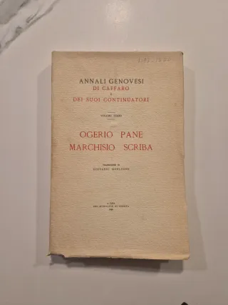 Libro antiguo 1925 Annali Genovesi Caffaro Vol III