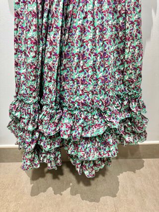 Traje Flamenca Niña Verde y Morado