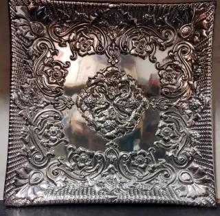 Vassoio 22x22cm in Silver.