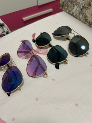 Lote 4 Gafas de Sol Ray-Ban Doradas y Moradas