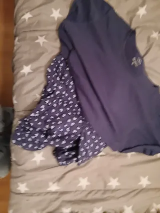 Pijama corto azul y morado