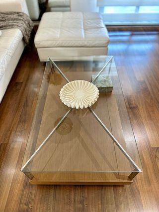 Mesa de centro diseño cristal y madera