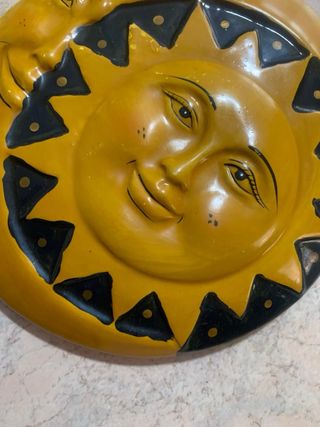 Piatto decorativo da parete Sole & Luna vintage