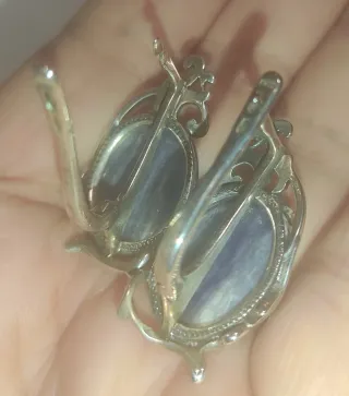 Pendientes Plata y Cianita Azul
