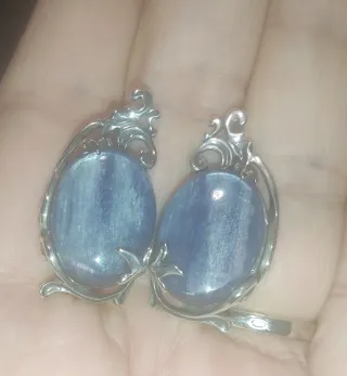 Pendientes Plata y Cianita Azul